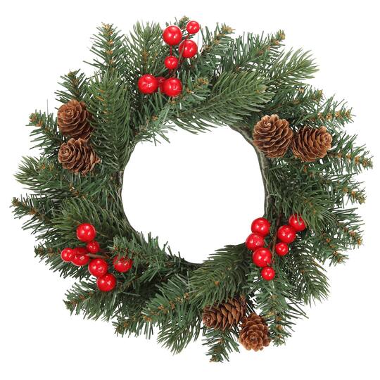 Red Berries & Pine Cones Classic Adjustable Candle Ring Set